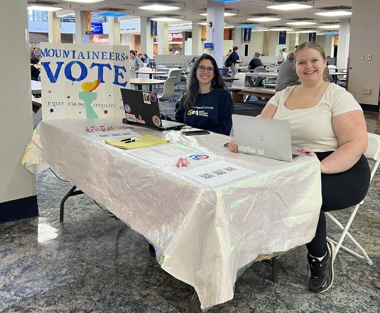 SGA Members helping with Voter Registration Drive.